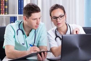 Young doctors during a consultation